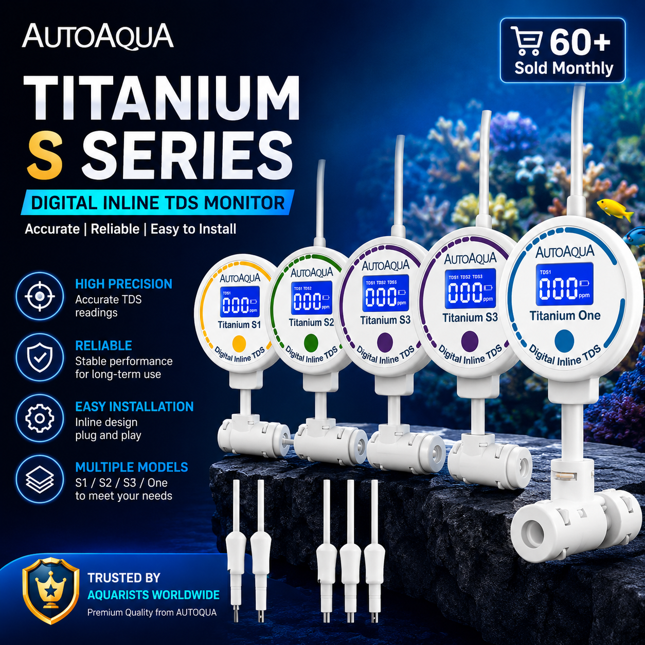 Marine Aquarium Test Kit - AutoAqua Aquarium Smart TDS Test Monitor