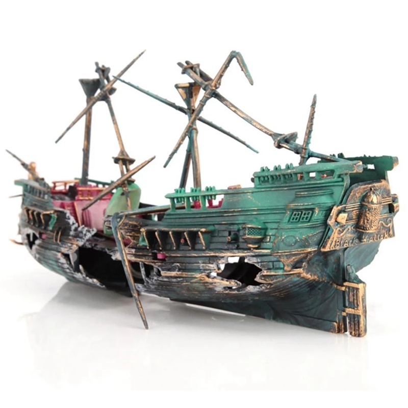 Aquarium Marina - Large Aquarium Shipwreck Decor Boat Plastic