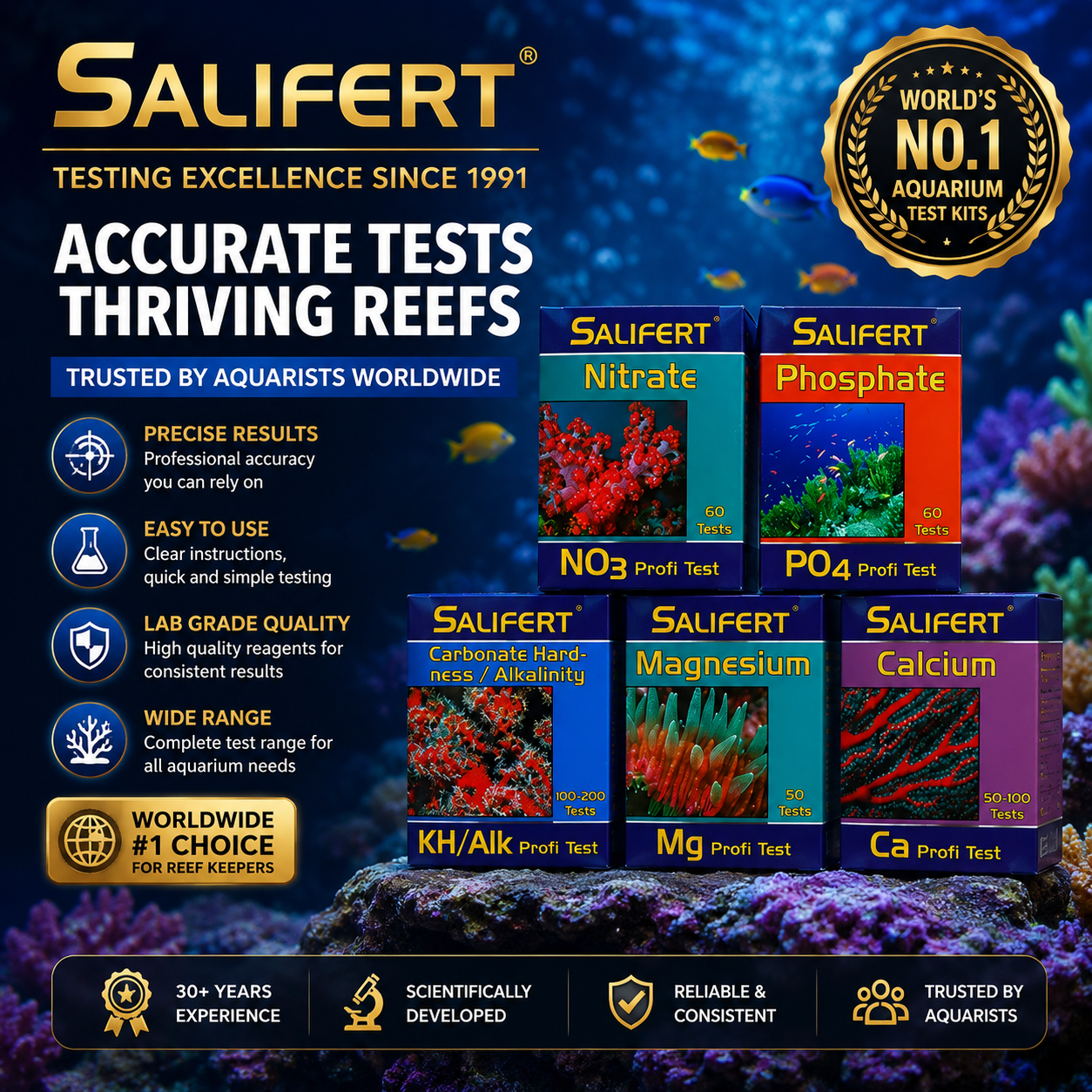 Marine Aquarium Test Kit - Salifert Dutch Brand Aquarium Water Test