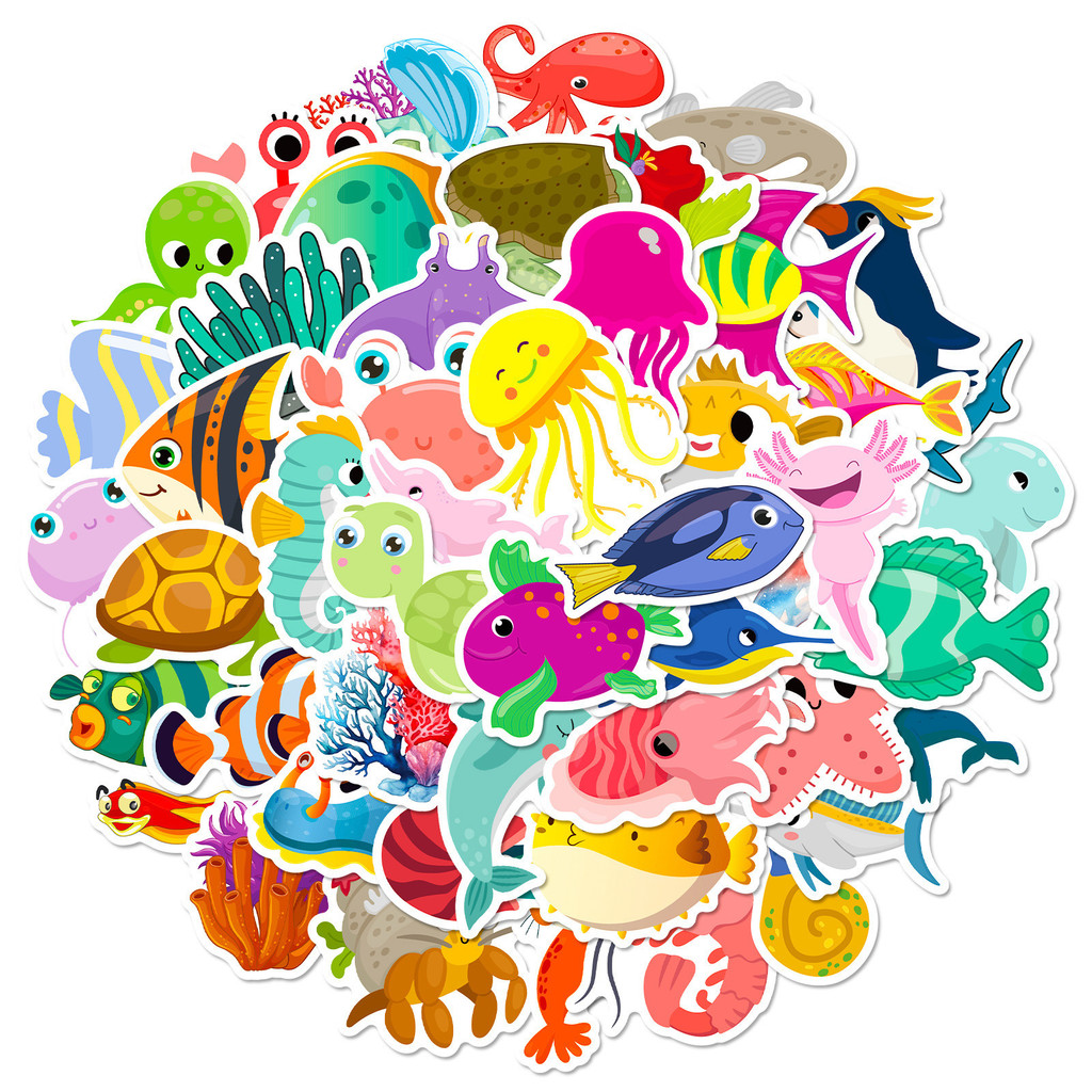 50Pcs Marine Life Stickers - C - Aquarium And Marine incelemesi ve fiyatı