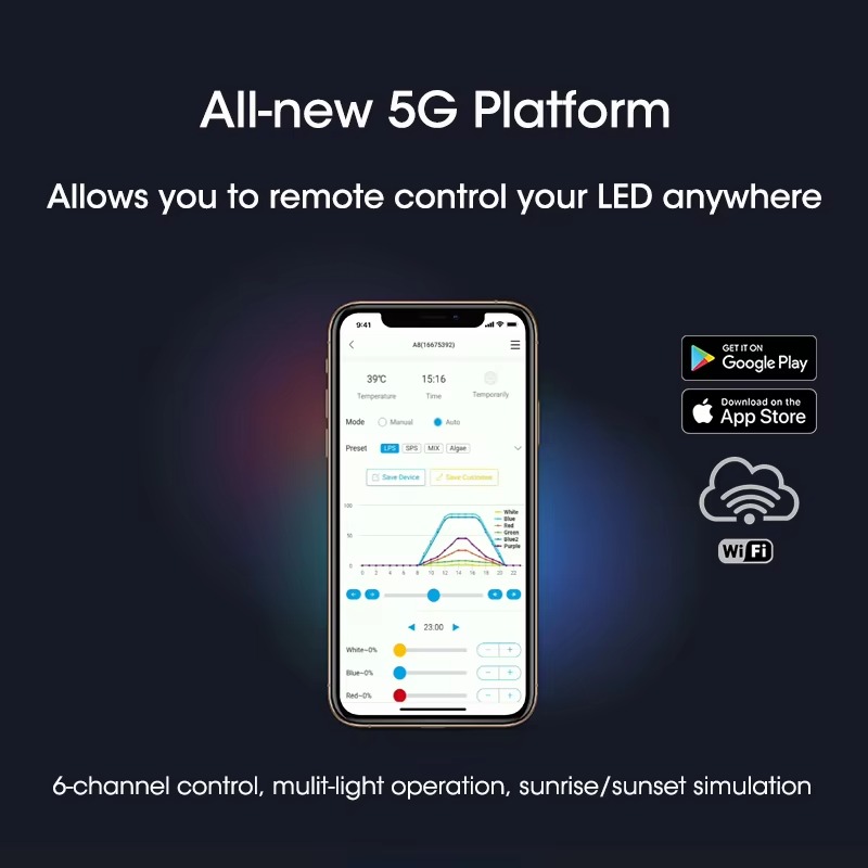 A8 Pro Blue 215W AC 110-240V W - Marine Aquarium App incelemesi ve fiyatı