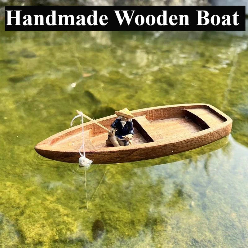 Handmade Wooden Boat Mini Floa - Aquarium Marina incelemesi ve fiyatı