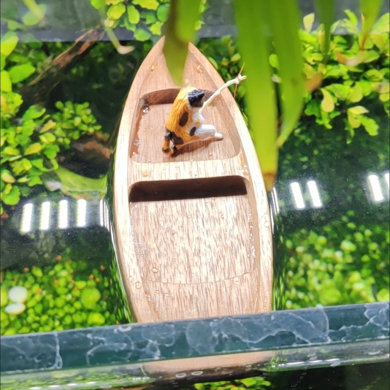 Handmade Wooden Boat Mini Floa - Aquarium Marina incelemesi ve fiyatı