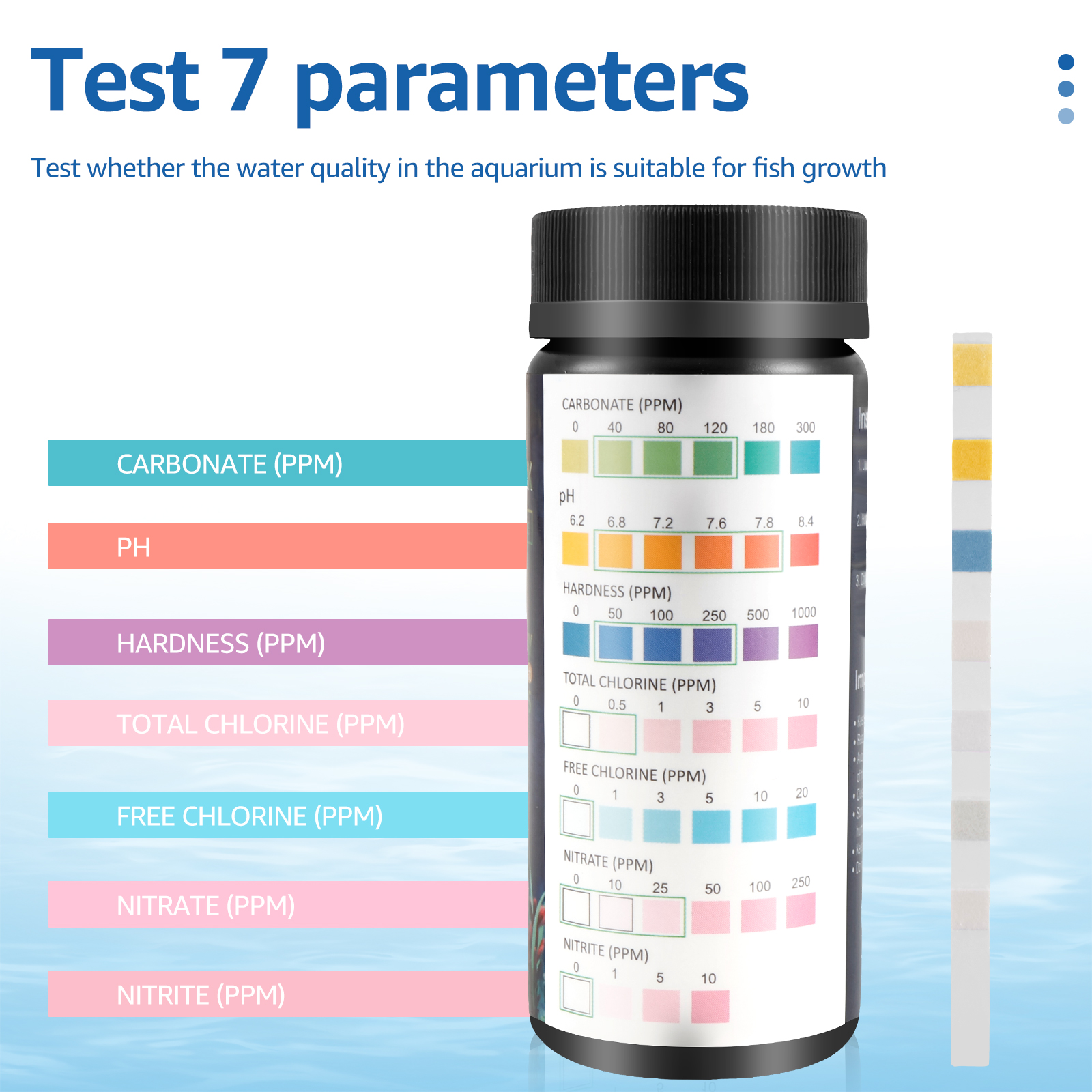 100Pcs 7 in 1 Aquarium Test St - Marine Aquarium Test Kit incelemesi ve fiyatı